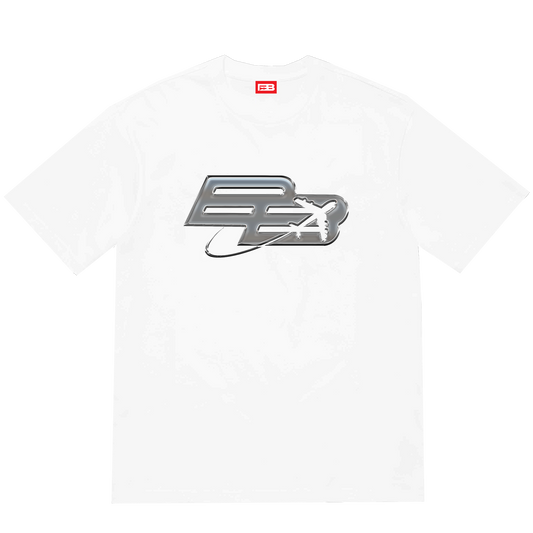 BB AIRLINE METALLIC LOGO TSHIRT (WHITE)